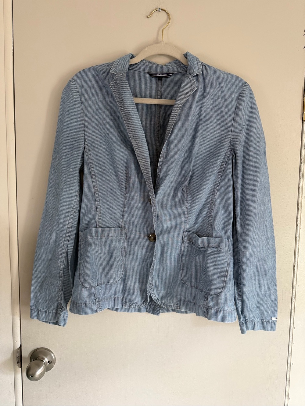 Tommy Hilfiger Blue Pinstriped Women’s Denim Blazer